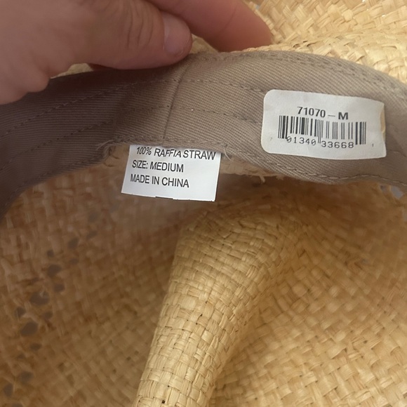 Western Cowgirl Raffa Straw Hat Band Rhinestone Cross Y2K Cowboy Boho Medium - Picture 8 of 11